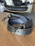 COACH Black/ Midnight Leather Bag Strap Adjustable Gunmetal Hardware Style 68978