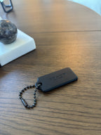 COACH Designer Metal Hanging Bag Charm Fob Black / Gunmetal Hardware Bead Chain