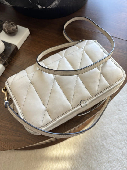 COACH Designer Quilted Pillow Hayden Chalk Lamb Leather Crossbody (org $325)