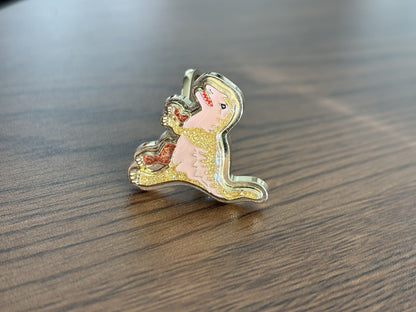 Rare Designer COACH X SEPHORA Collaboration Adjustable Pink Gold Rexy Dino Ring