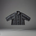 BABETTE 2006 Designer San Francisco Plaid Wool Blend Jacket Gray Zip Up Blazer