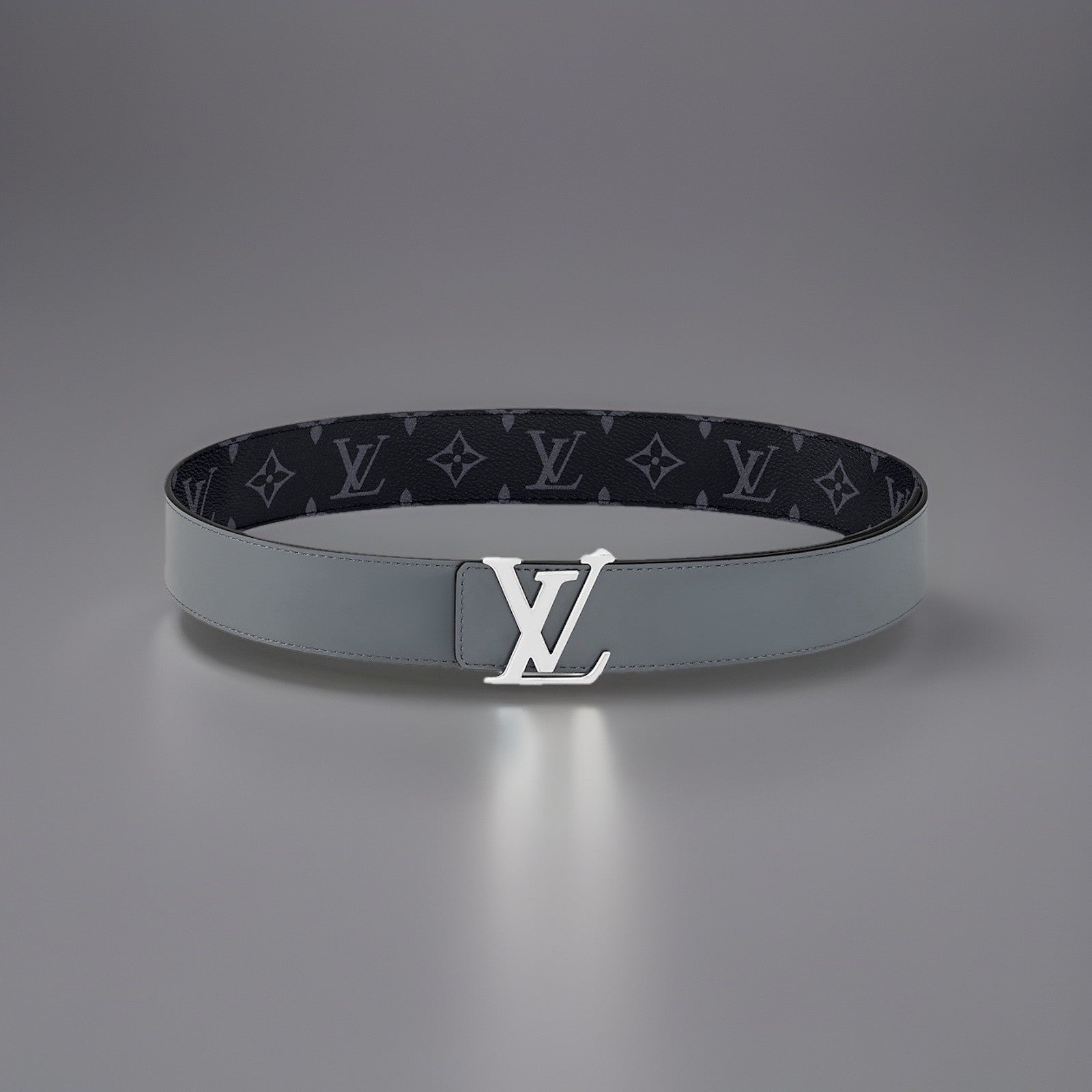 Authentic LOUIS VUITTON Black Eclipse Reversible LV Monogram Belt Men’s 30-32