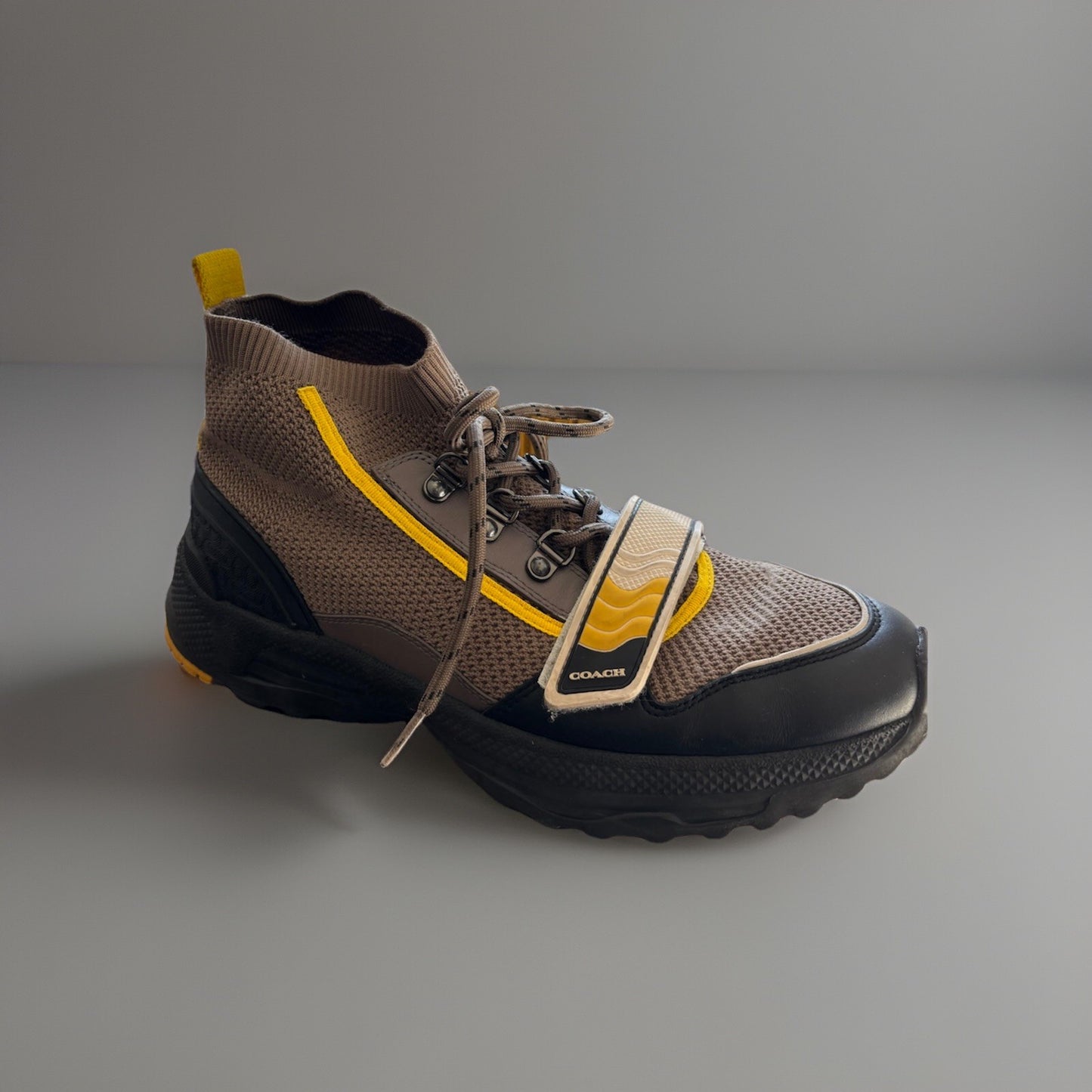 Designer COACH Brand Shoes C243 One Strap Runner High Top Size 11 Men (org $295)