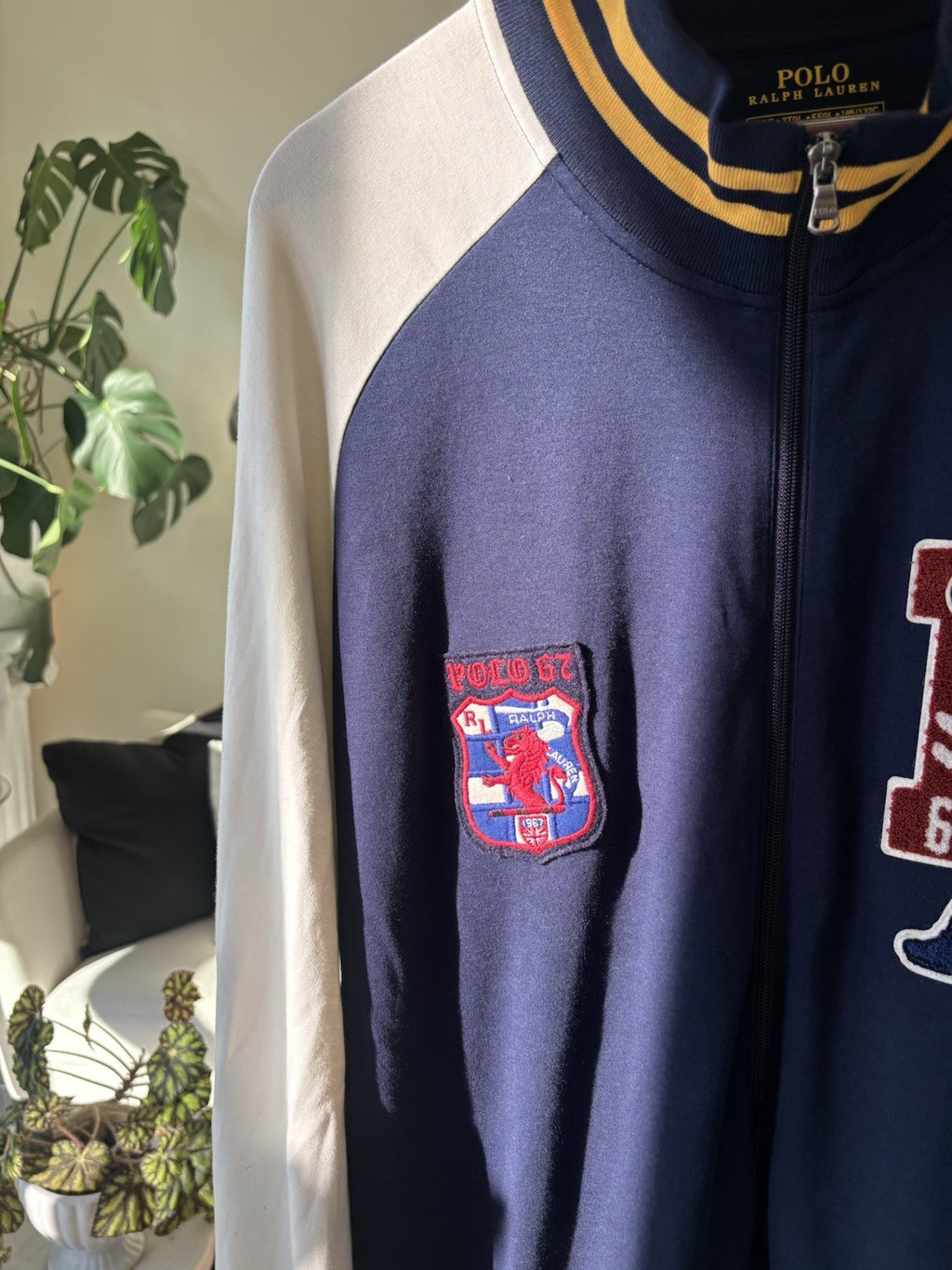 POLO X RALPH LAUREN 67 Varsity Track Jacket Navy White Men 2X L  Rare (org $260)