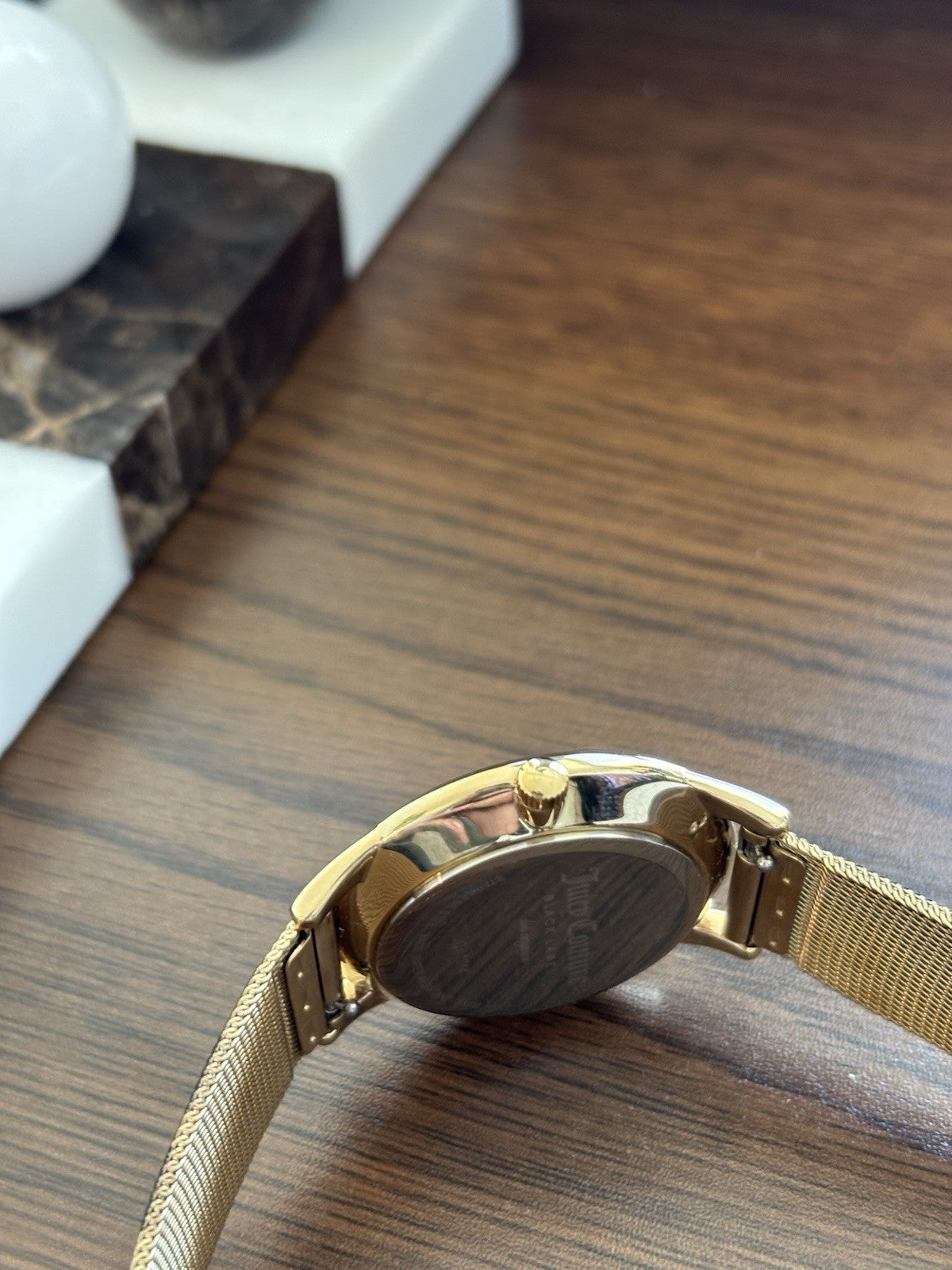 NEW Leopard Print JUICY COUTURE Quartz Watch Blk/Gold Dial Mesh Adjustable Band