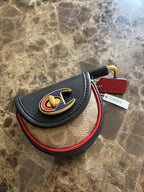 NWT Rare COACH X CHAMPION Archives Collab Turnlock Key Fob Signature Leather New