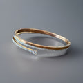 SWAROVSKI “Fresh” Bangle White Crystals Rose Gold Tone Plated Size S (org $150)