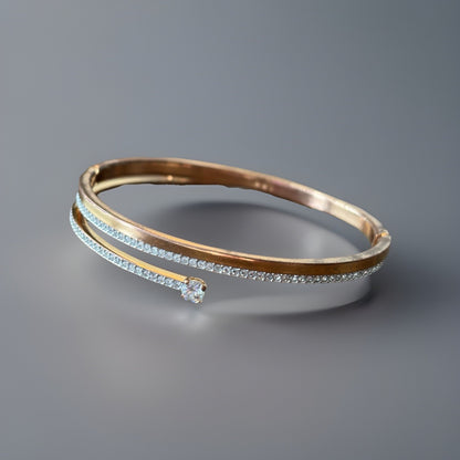 SWAROVSKI “Fresh” Bangle White Crystals Rose Gold Tone Plated Size S (org $150)