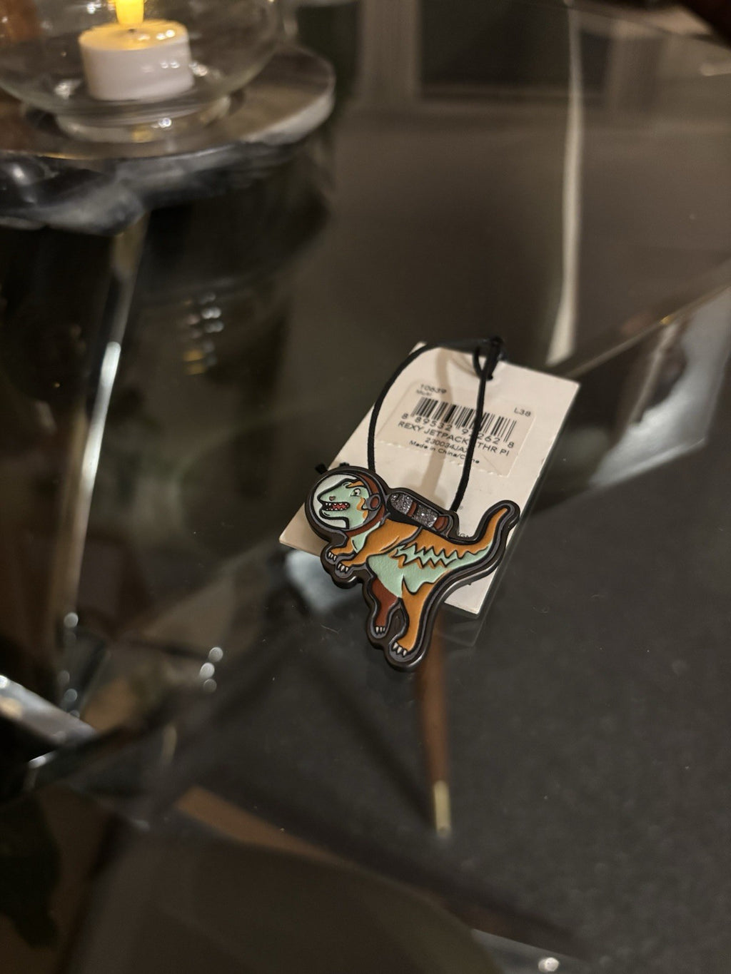RARE COACH 1941 Space Rexy Jetpack Pin Metal Leather Collectible Runway #10639