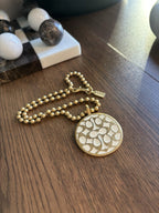 COACH Vintage Signature Pendant Miranda Bead Chain Link Necklace Gold (org $200)