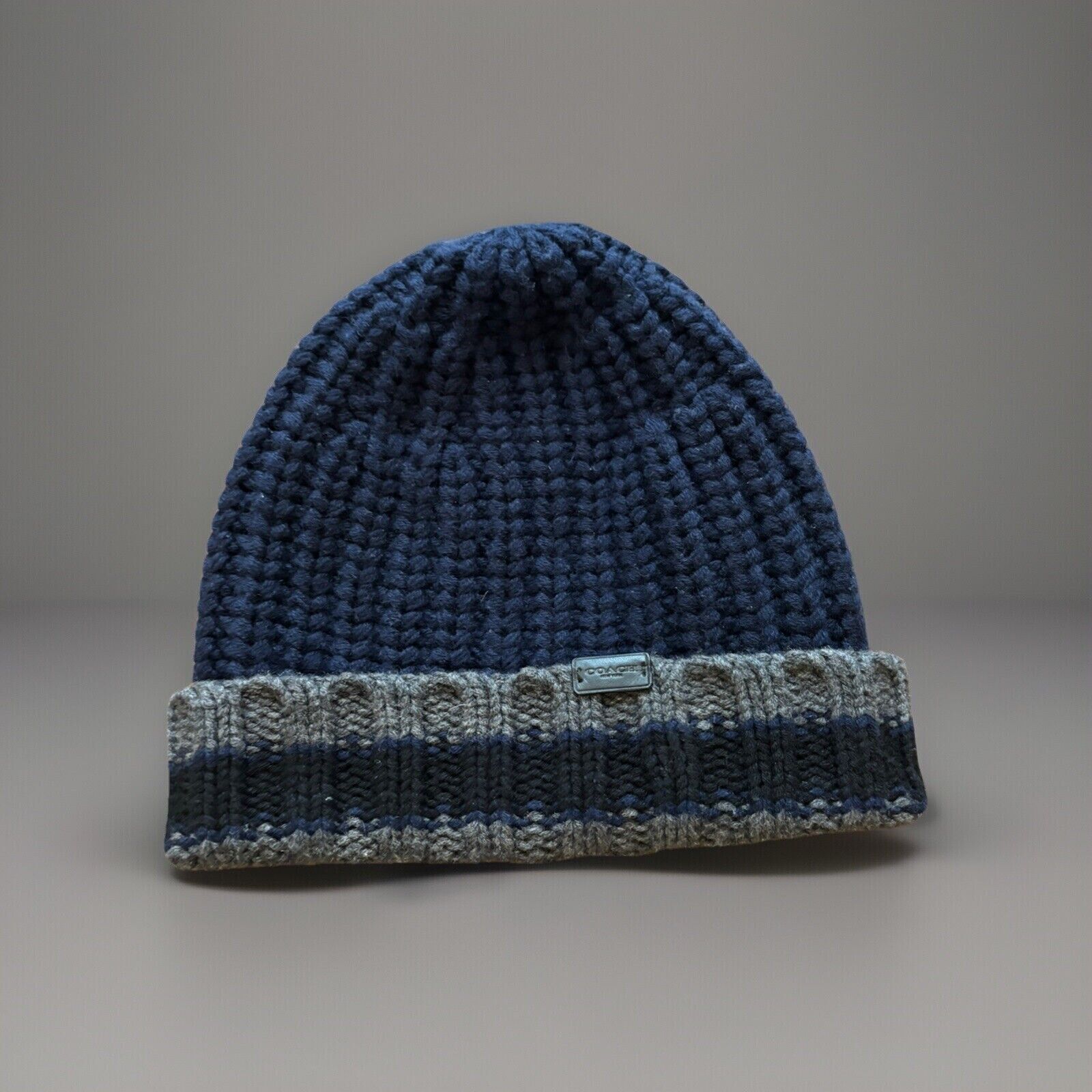NEW Coach Brand Wool Cashmere Beanie Hat Cap Black, Gray, Navy designer ($150)