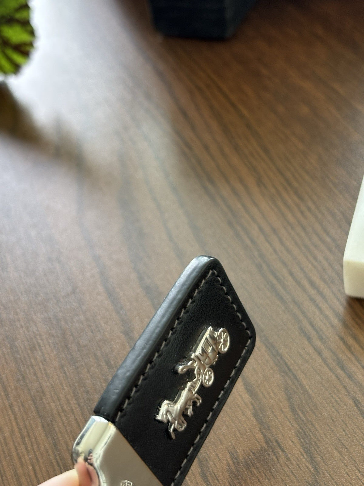 COACH 1941 Designer Hanging Tag Horse Carriage Bag Charm Fob Chain Black/Silver