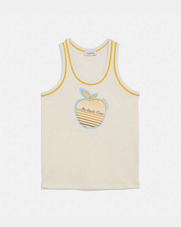 Retro COACH Apple Graphic Jersey Tank Top | Size M Unisex | 100% Cotton ($150)