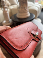 COACH Designer Soft Snap Leather Bag Wallet 14 Card Slot Pink Orange (org $225)