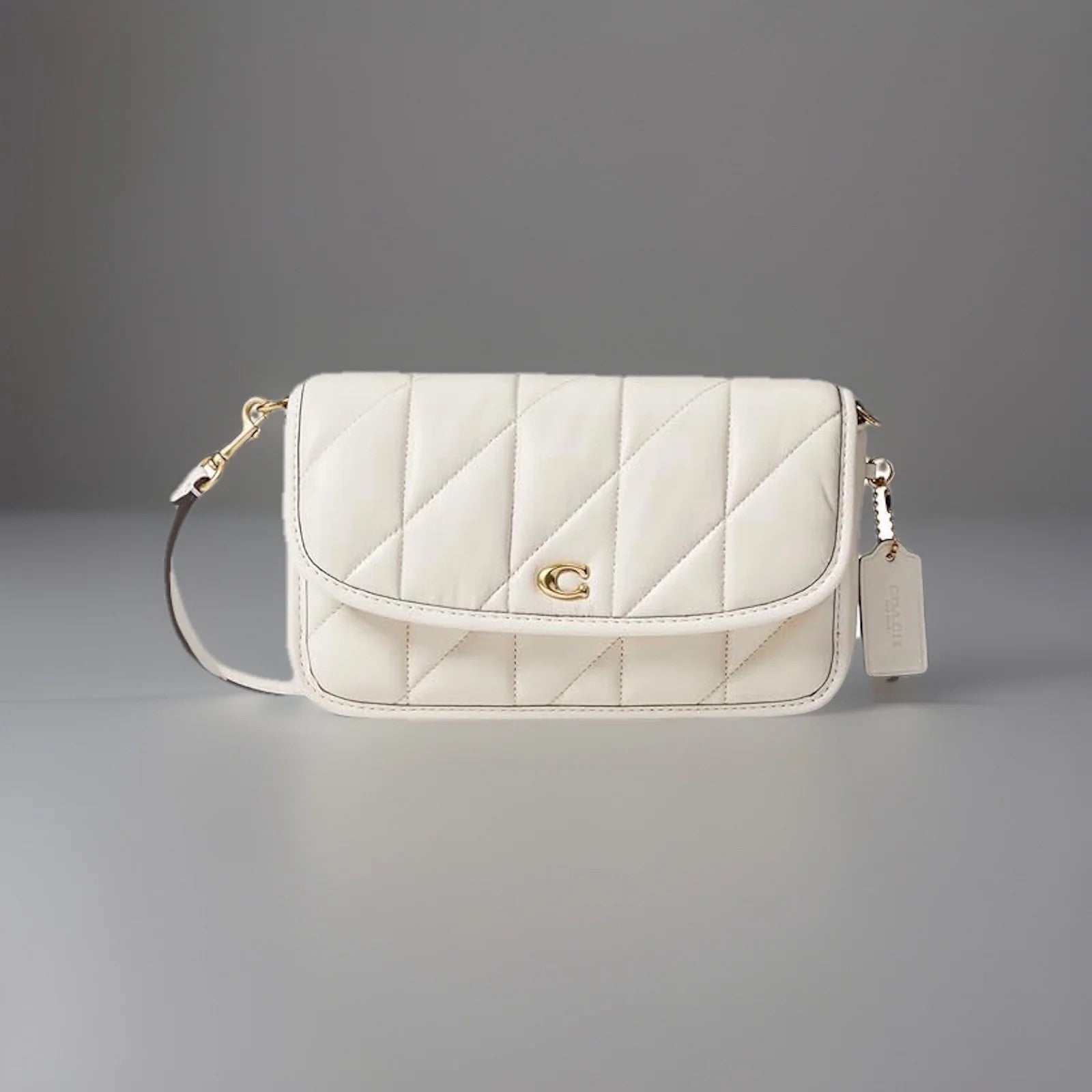 COACH Designer Quilted Pillow Hayden Chalk Lamb Leather Crossbody (org $325)