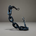 COACH RARE Black Leather Wrapped Chunky Chain Bag Strap Gunmetal Clips 12.5 in