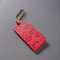 COACH Designer Kiss Lips Red Gloss Hanging Leather Bag Tag Charm Fob Gold Chain