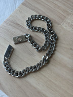 COACH 2005 Rare Vintage Sterling Silver Heavy Curb Chain Turnlock Necklace 20.5”