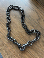 COACH Designer Rare Bag Chain Shoulder Strap Black/Gunmetal Metal Clip(org $175)