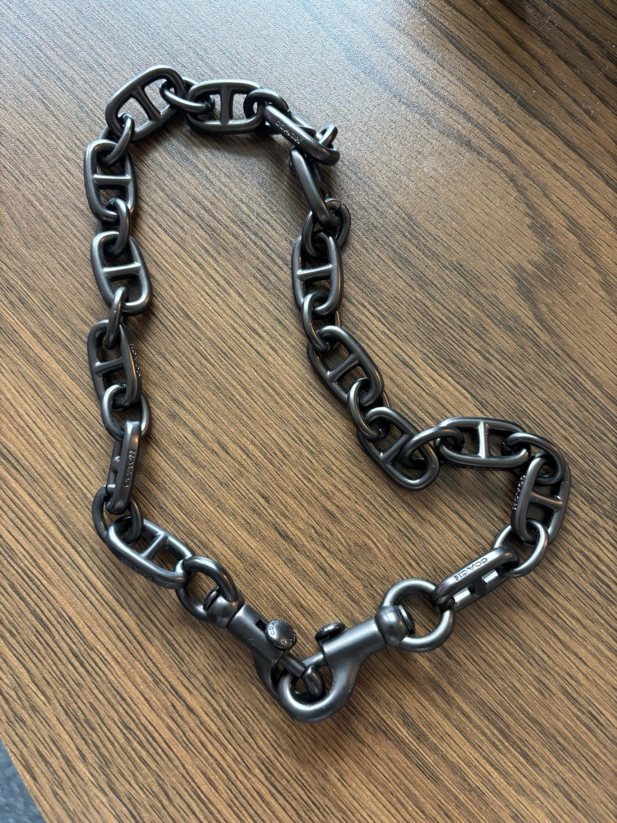COACH Designer Rare Bag Chain Shoulder Strap Black/Gunmetal Metal Clip(org $175)