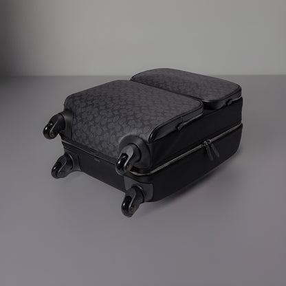 COACH Designer Logo Luggage/ Carry On Roller Wheeled Travel Bag Black (org $795)