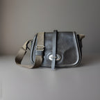 DOONEY & BOURKE Vintage Florentine Leather Calf Satchel Saddle Bag Brown Smooth