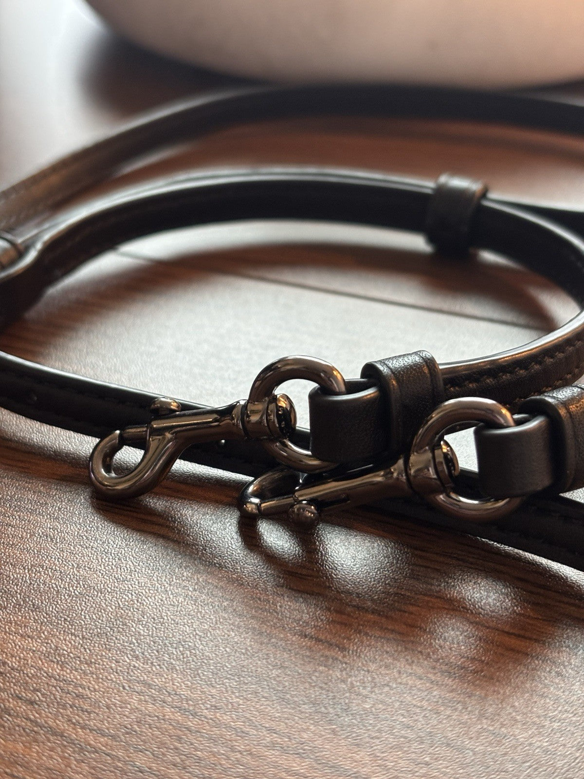 COACH Replacement Leather Bag Strap Black  Gunmetal Hardware Add On (org $95)