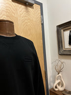 Designer COACH Essential Crew Neck Sweater Classic Heritage Black Size M ($250)