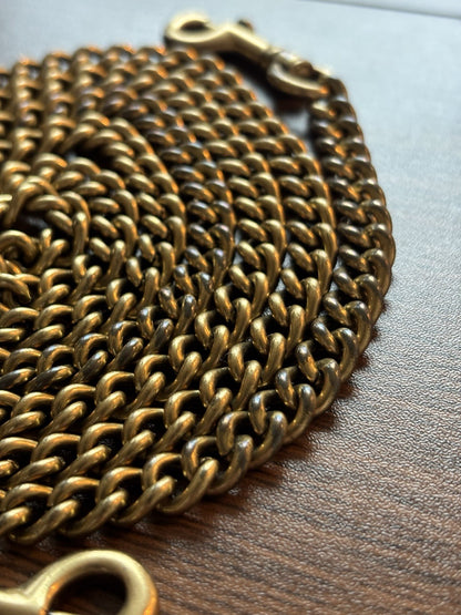 COACH Designer Bag Chain Strap Gold/Antique Brass Metal w/ Leash Clip (org $150)