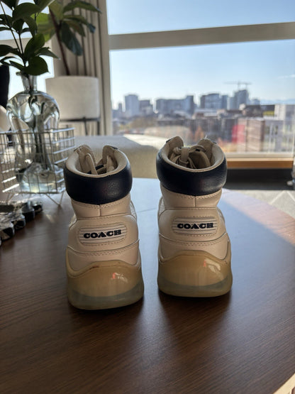 Coach Men Citysole Knit & Suede High Top Sneaker. Sz10.5 Color White/Chalk C7087