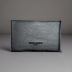 SAINT LAURENT Designer YSL Black Minimalist Cow Leather Case/Credit Card Holder