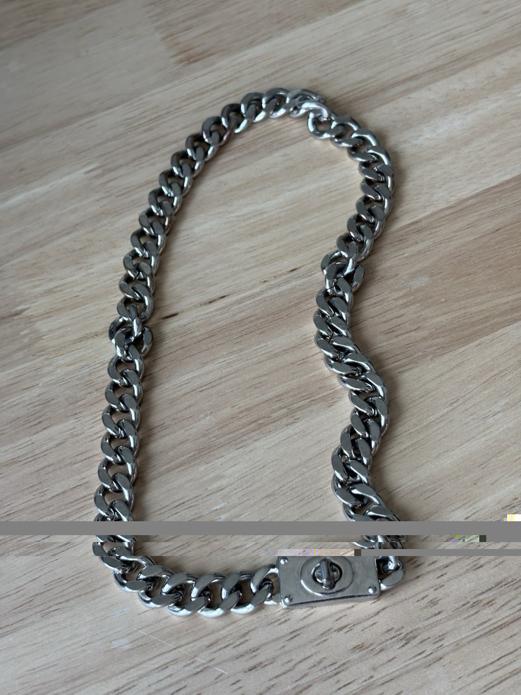 COACH 2005 Rare Vintage Chunky Silver Heavy Curb Chain Turnlock Necklace 20.5”
