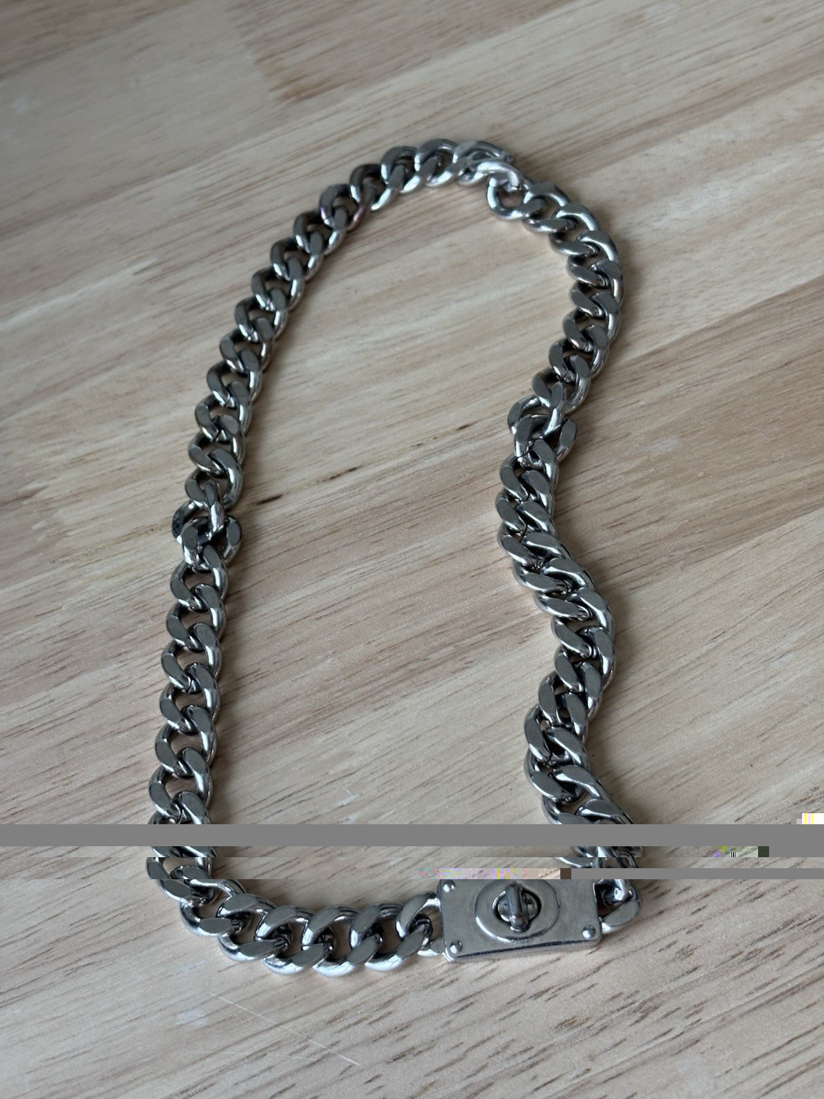 COACH 2005 Rare Vintage Chunky Silver Heavy Curb Chain Turnlock Necklace 20.5”