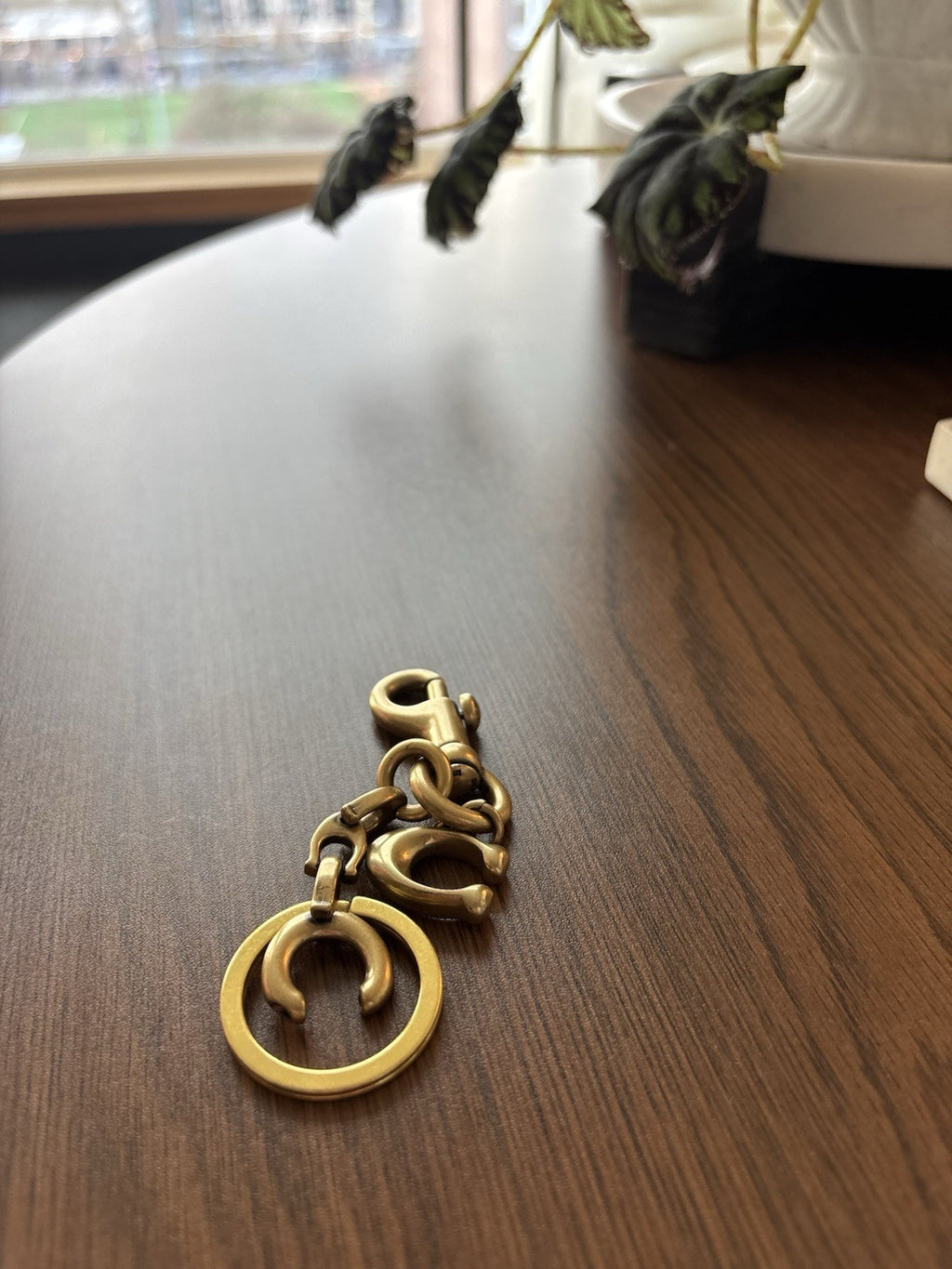 COACH Designer Signature C Bag Charm Gold Keychain Clip Logo Charm (org $175)