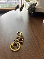 COACH Designer Signature C Bag Charm Gold Keychain Clip Logo Charm (org $175)