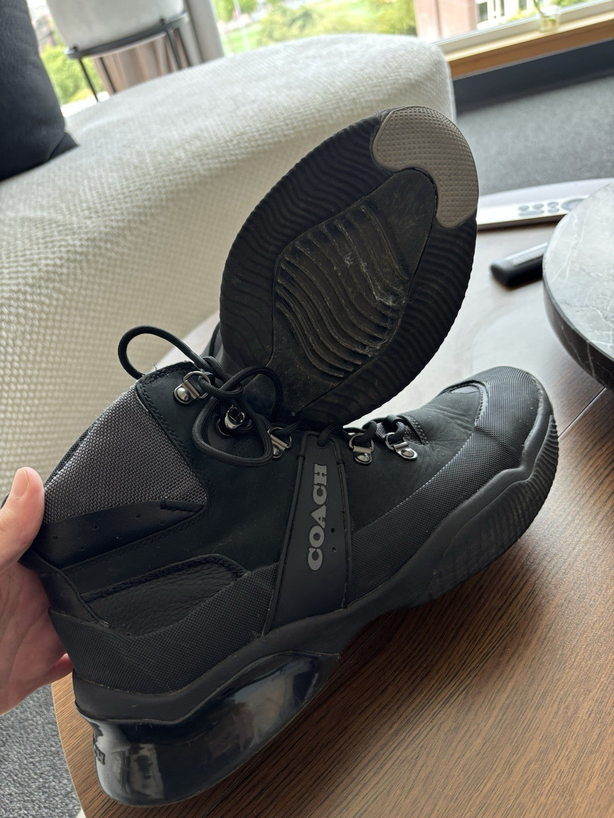 Designer COACH Men CitySole Hiker Boots Sneaker Shoe Blk/grey 10.5D  (org $295)