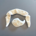1963 VINTAGE Irene Of New York White Mink Fur Halo Headpiece Bridal Hairpiece