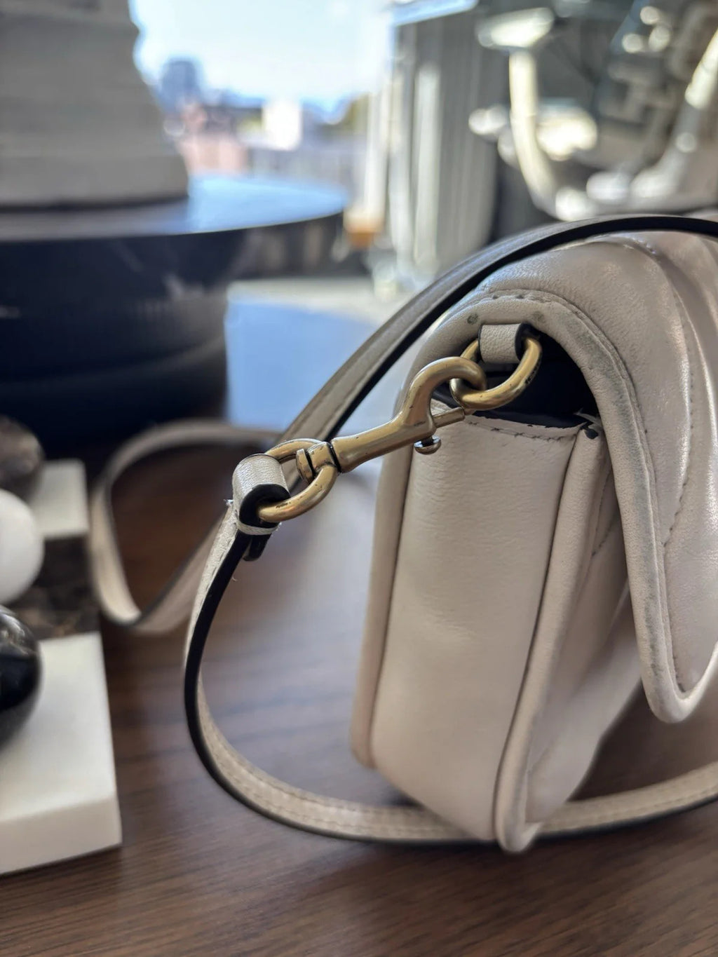 COACH Designer Quilted Pillow Hayden Chalk Lamb Leather Crossbody (org $325)