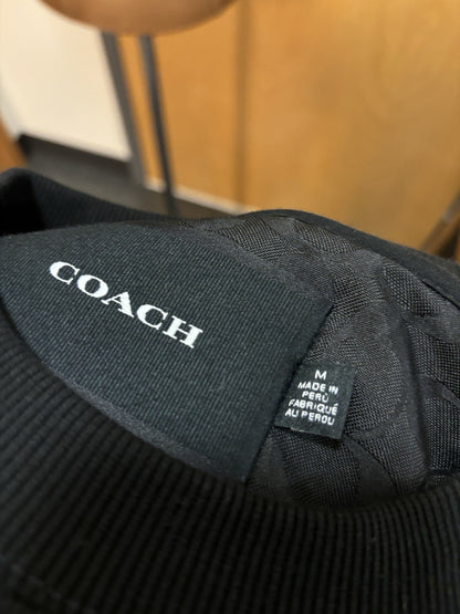 Designer COACH Essential Crew Neck Sweater Classic Heritage Black Size M ($250)