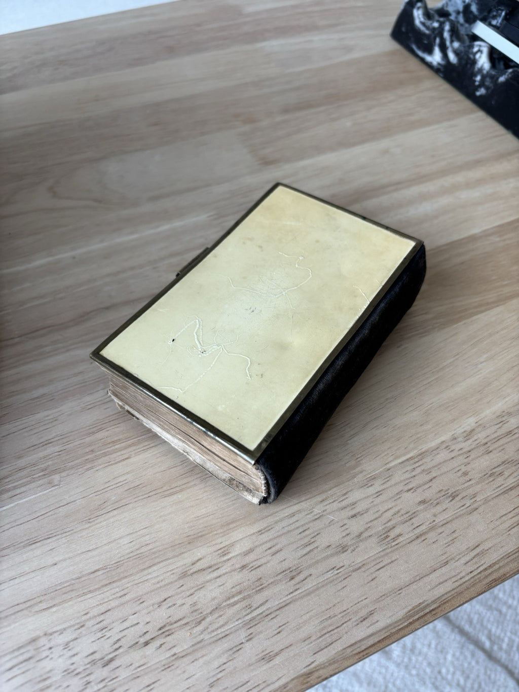 Antique 1875 Czech Bohemian Catholic Prayer Book  Hardcover Leather Brass Clasp
