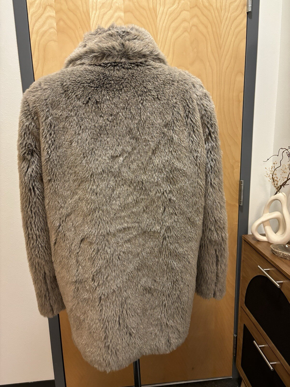YUKON Vintage Winter Fur Coat Zip Jacket Apres Ski Brown Size 42 Large(org $450)