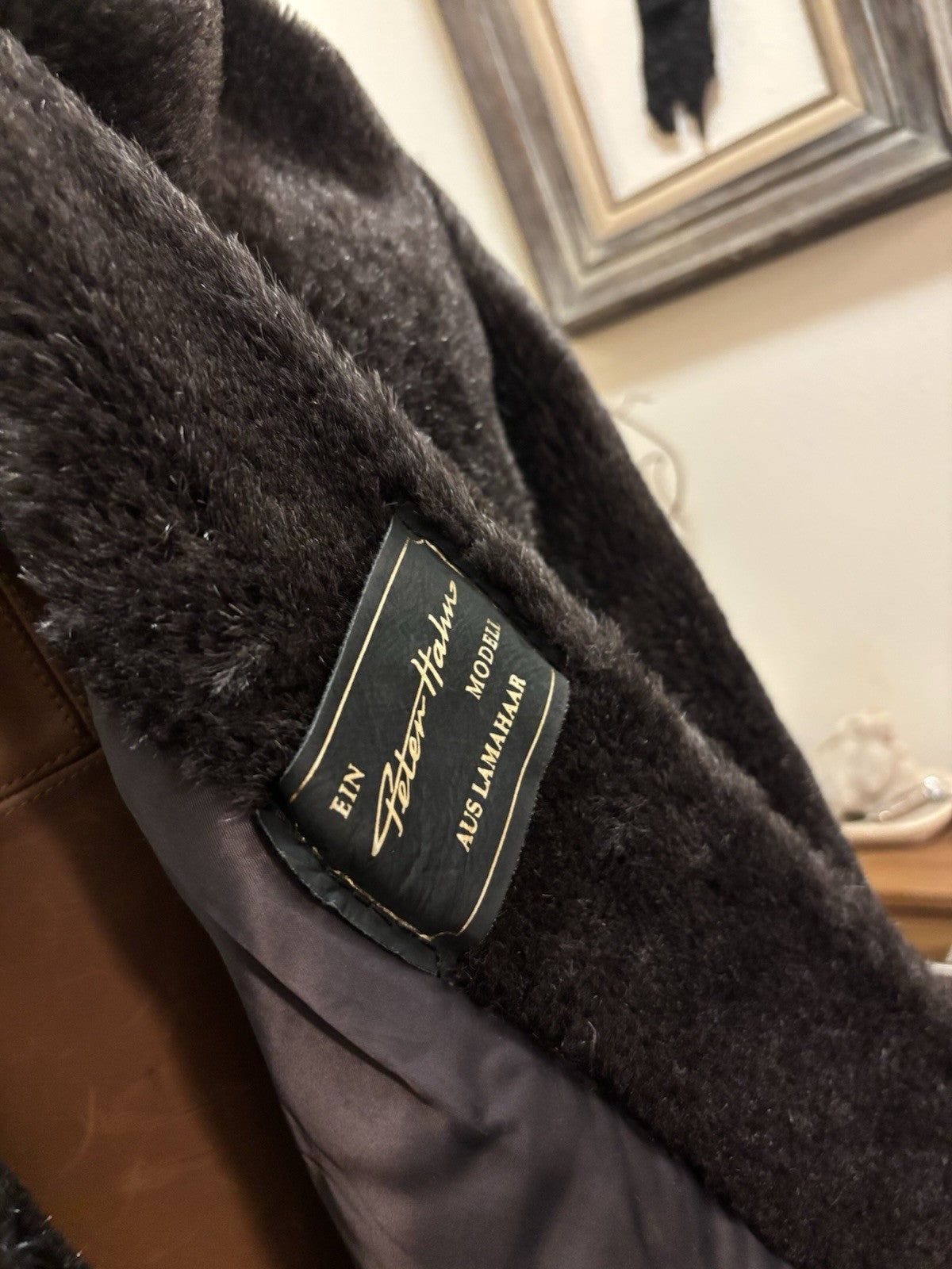 PETER HAHN 1990’s Llama Alpaca Brown Fur Coat Long Jacket Vintage (org $1300)