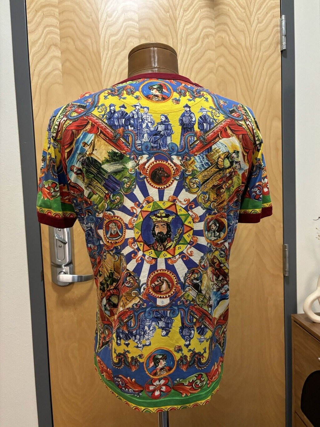 DOLCE & GABBANA Caretto Siciliano T-Shirt Multicolor Size 50 Made In Italy($845)