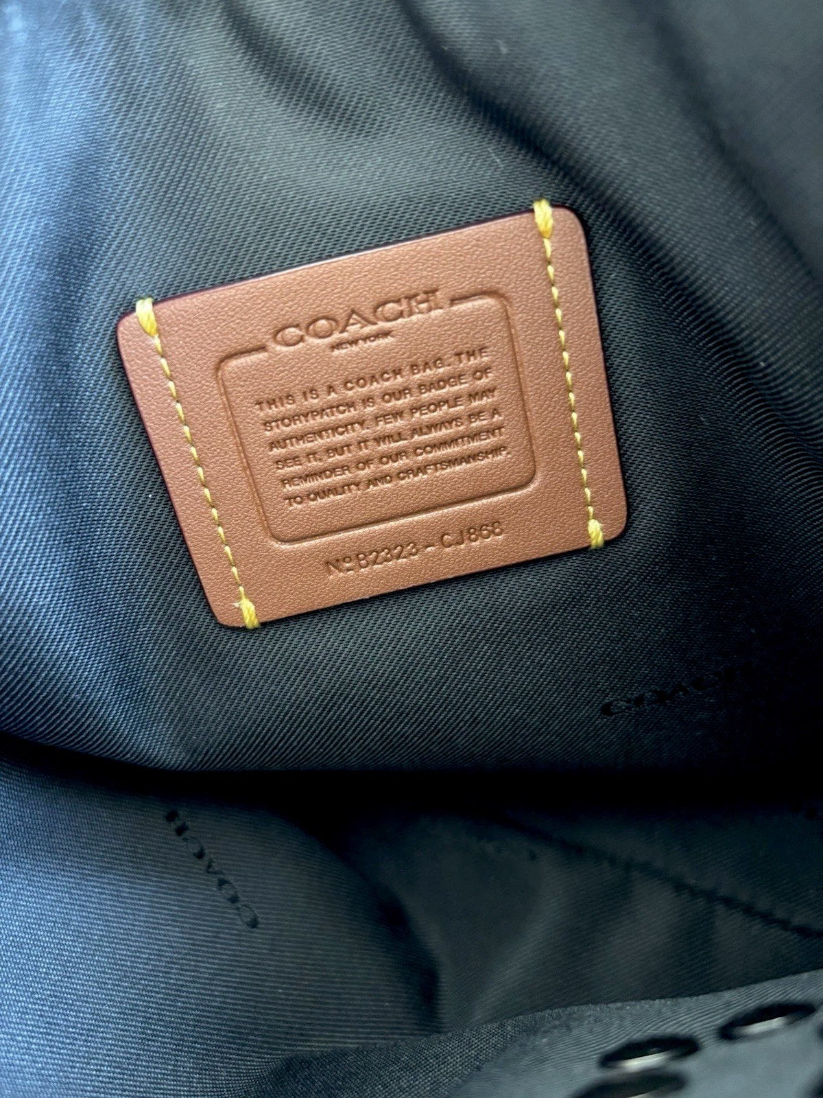 NWT COACH Essential Pouch 28 Black Pebble Leather Travel Case W/Coach Skull+Bow