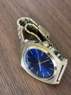 NIXON Time Teller Watch Blue Dial 37mm Gold Stainless Steel Mesh Band A045-1931