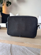 COACH Charter Crossbody Bag Black Polished Pebble Leather Gunmetal Double Zip