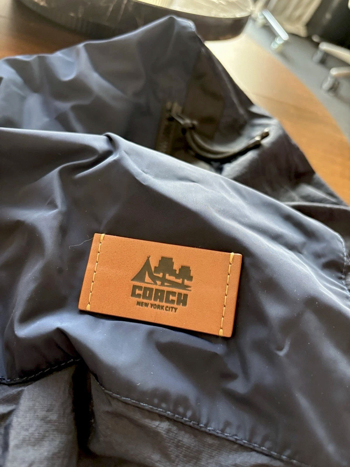 NWT Men COACH Runway Coat Poncho & Travel Bag Set Black/ Navy Size L (org $795)