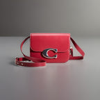 COACH Idol Red Leather Logo Plaque Chain Shoulder Bag Crossbody Strap (org $695)