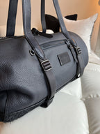 COACH Designer Duffle Gym Travel Bag Pebble Leather Navy Leather Sued (org $795)