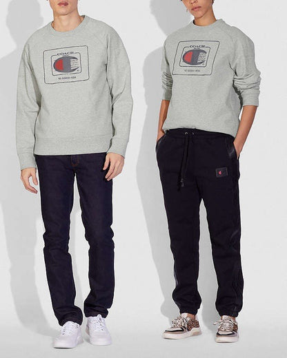 RARE Designer Coach x Champion Sweatshirt Crew Sold Out Collab Size M (org $395)